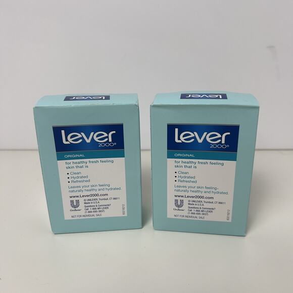 Lot 2 Vintage Lever 2000 Original Bar Soap Box Boxed Made In USA 4 Oz Bar - Picture 2 of 3